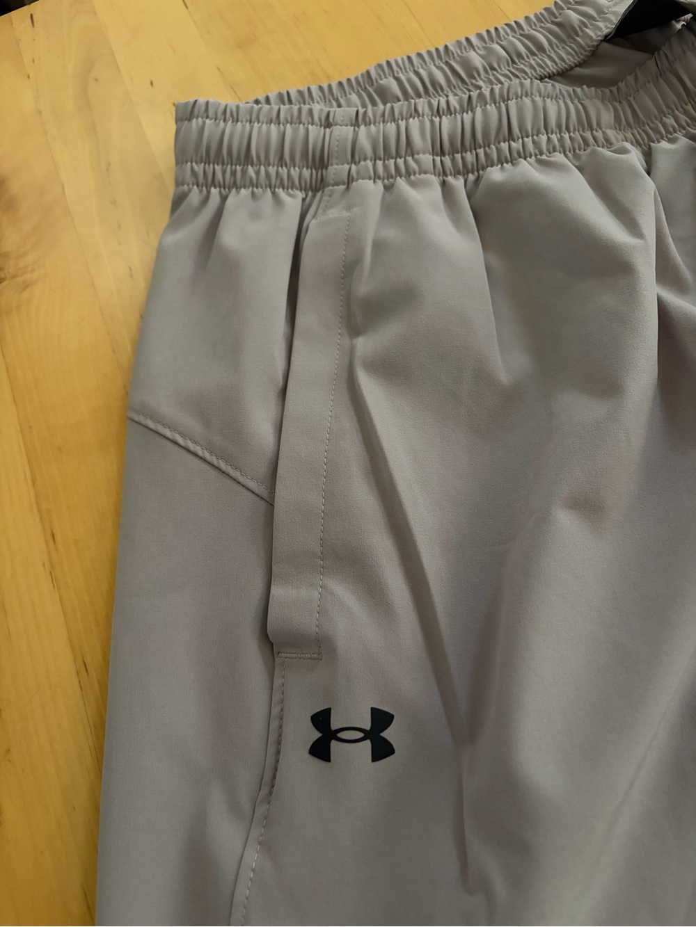 Under Armour Boys' Light Gray Sweatpants with Black Logo